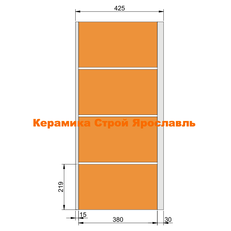 Конструкция стены наружной толщиной 38 см из крупноформатного камня с наружной штукатуркой Конструкция стены наружной толщиной 38 см из крупноформатного камня с наружной штукатуркой