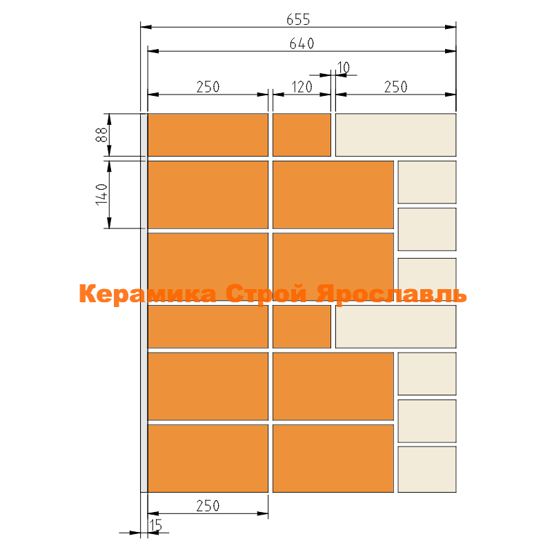 Конструкция наружной стены 64 см R=3,1 m2C0/Вт Конструкция наружной стены 64 см R=3,1 m2C0/Вт