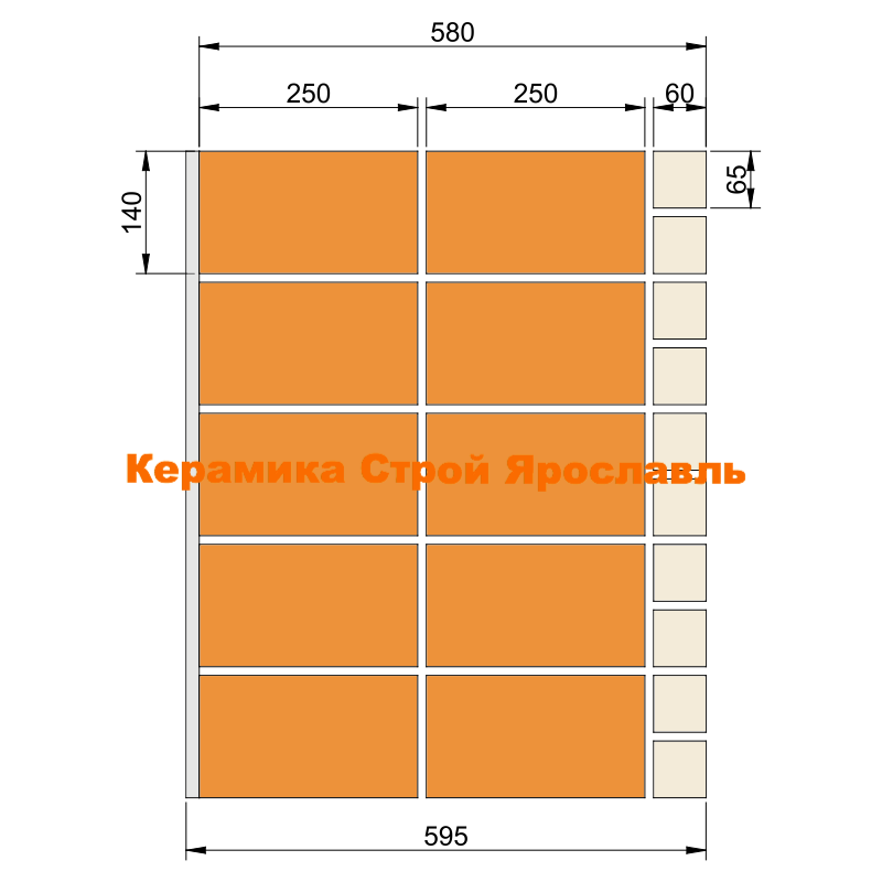 Конструкция стены наружной толщиной 58 см. из камня пористого с облицовкой изделием ИК-1 Конструкция стены наружной толщиной 58 см. из камня пористого с облицовкой изделием ИК-1
